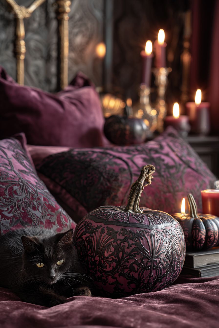 Paint Small Pumpkins with Gothic Designs