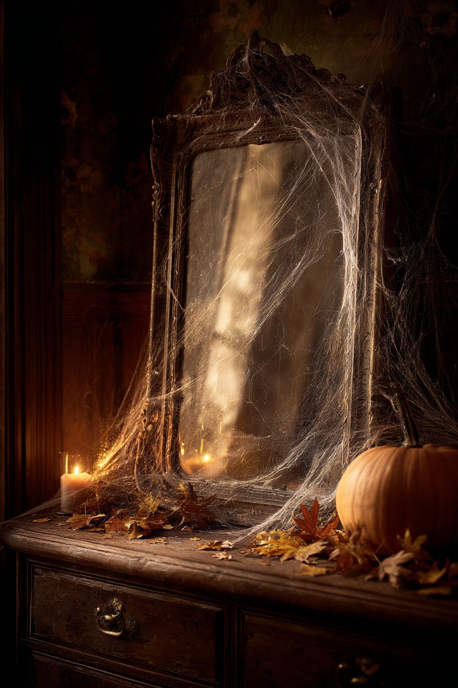 Drape Cobwebs Over Your Mirror