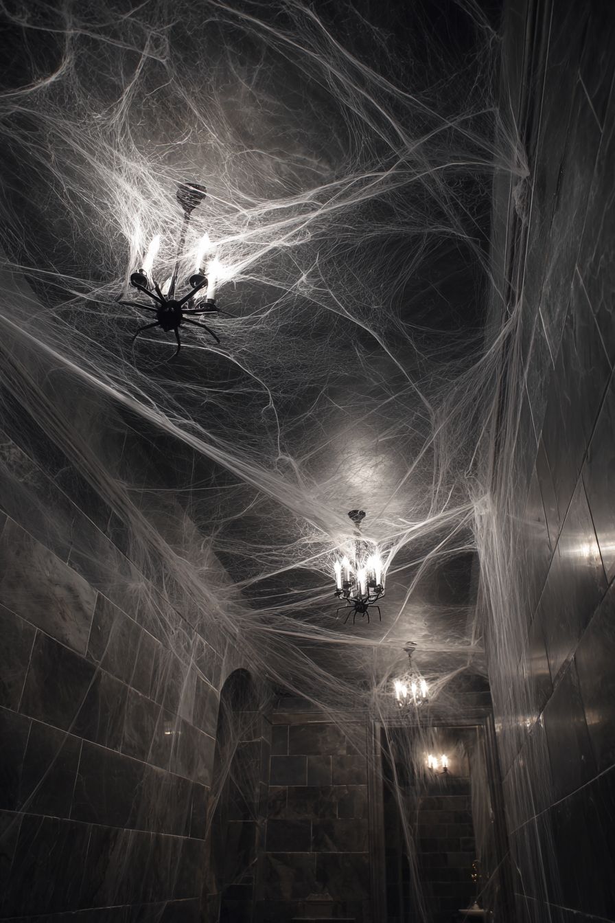 Create a Cobwebbed Ceiling with Spider Accessories