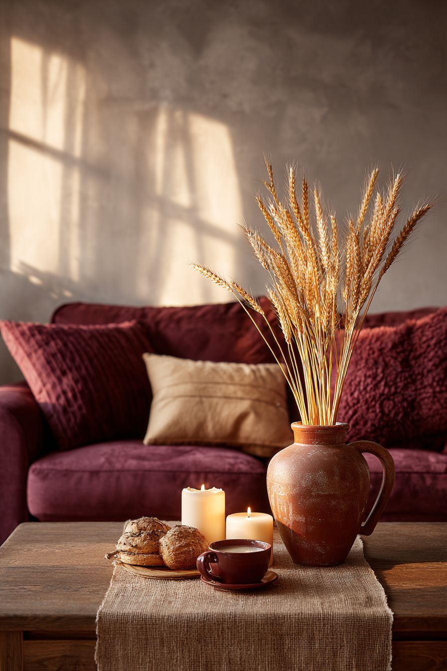 Utilize Wheat Stalks for Vertical Decor