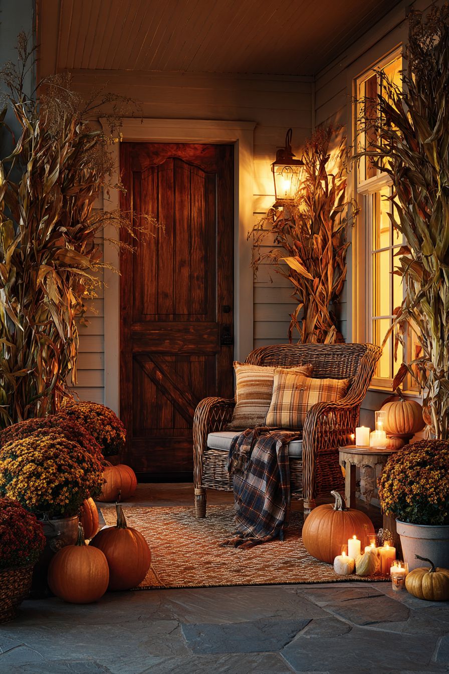 Incorporate Corn Stalks for Height