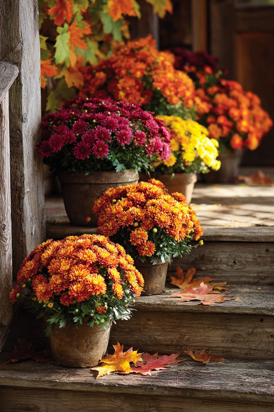 Use Potted Mums for Color