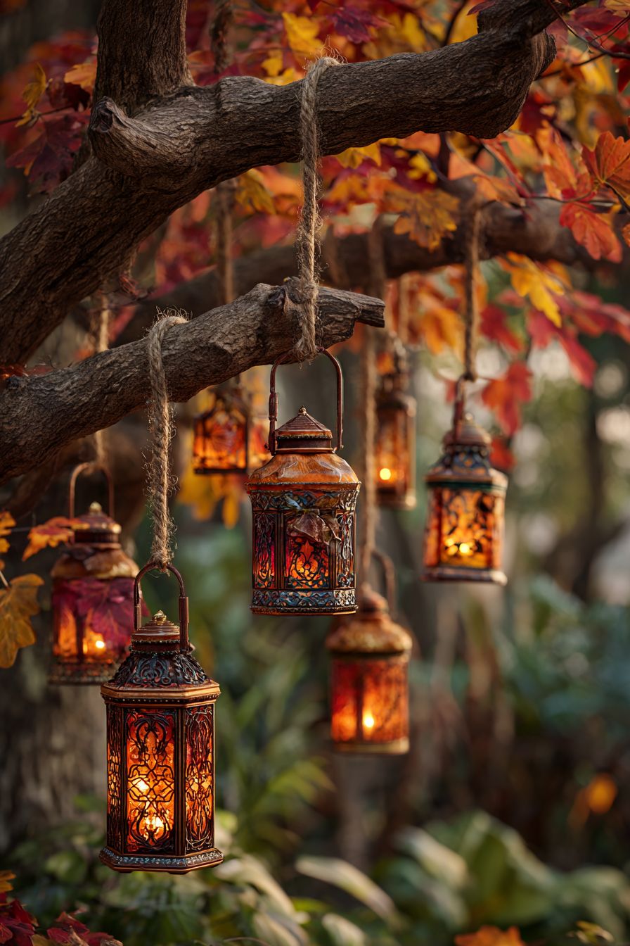 Hang Lanterns with Twine and Branches