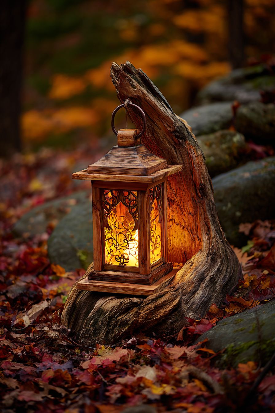 Make Wooden Lantern Holders with Logs