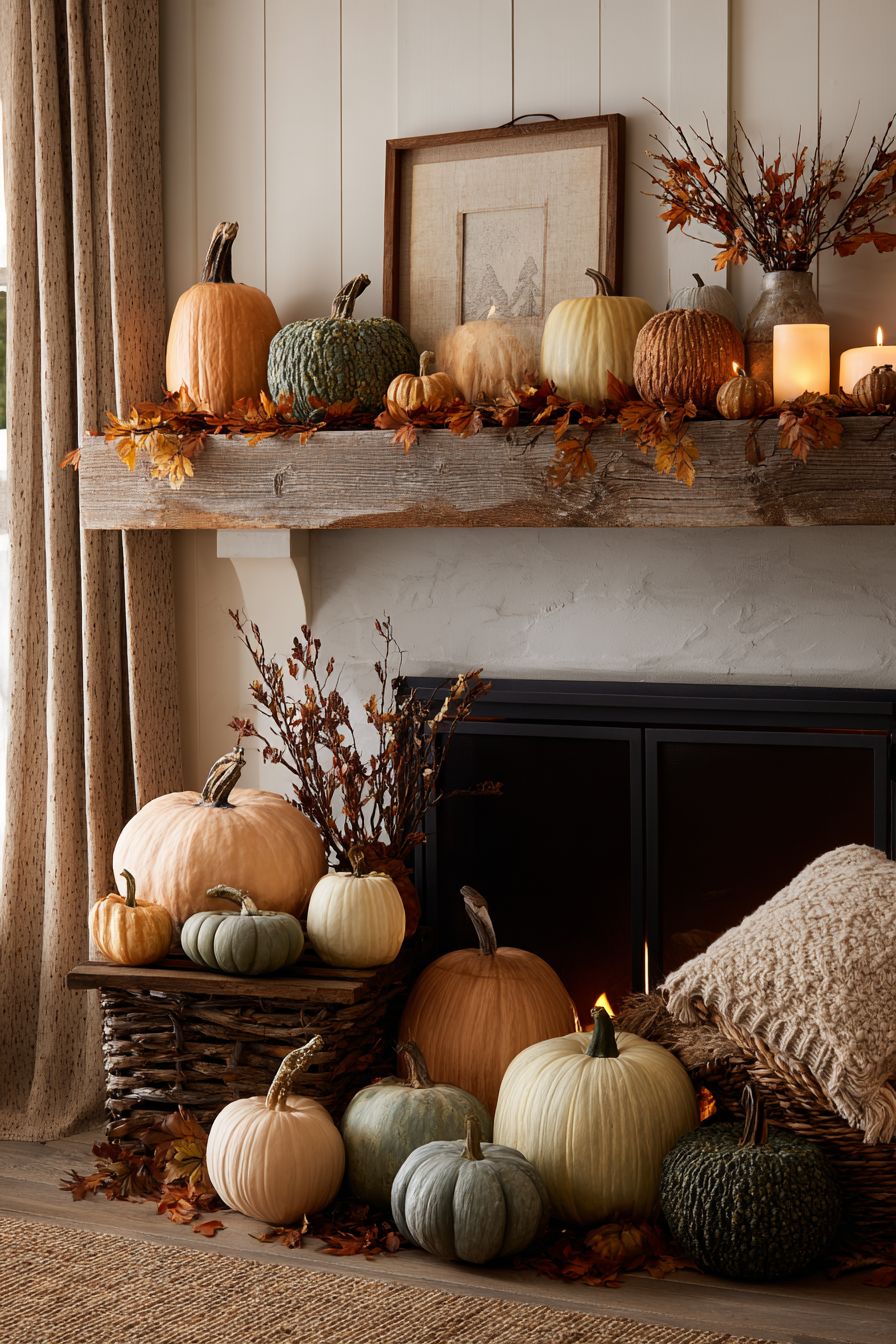 Display Mini Pumpkins with Varying Textures