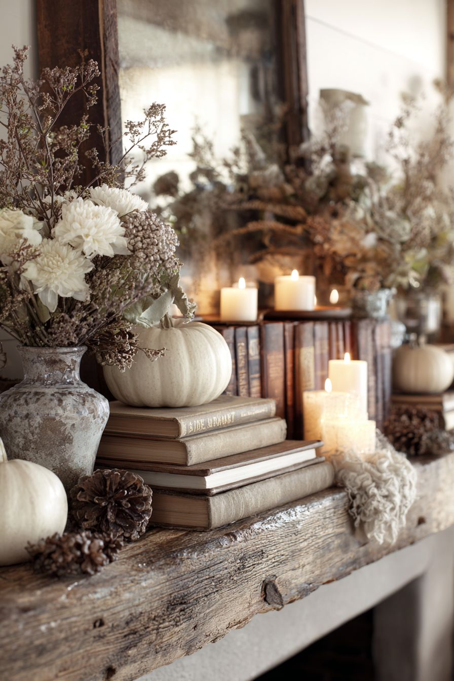 Place Decorative Books in Neutral Tones