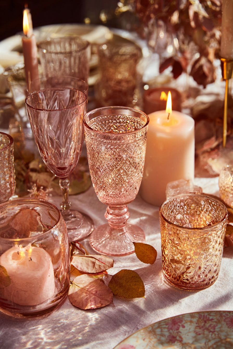 Showcase Pink Glassware