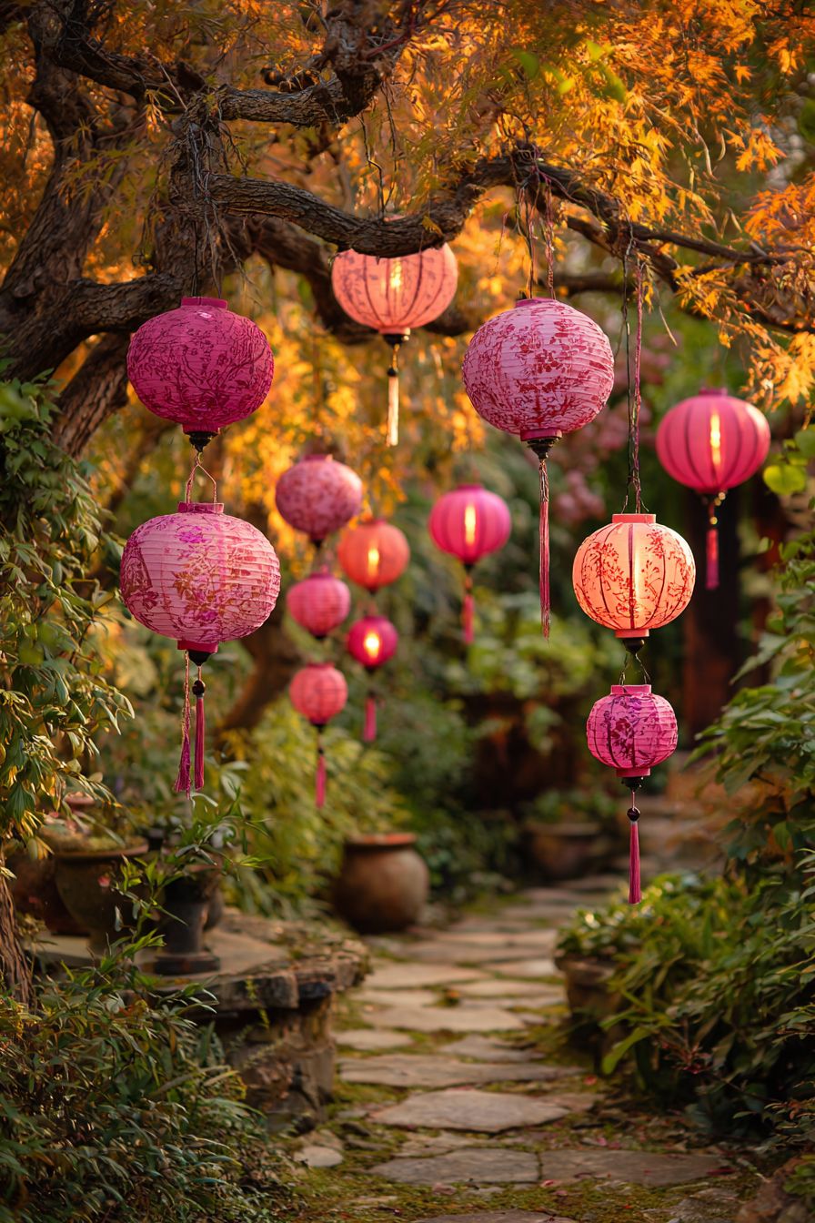 Display Pink Lanterns