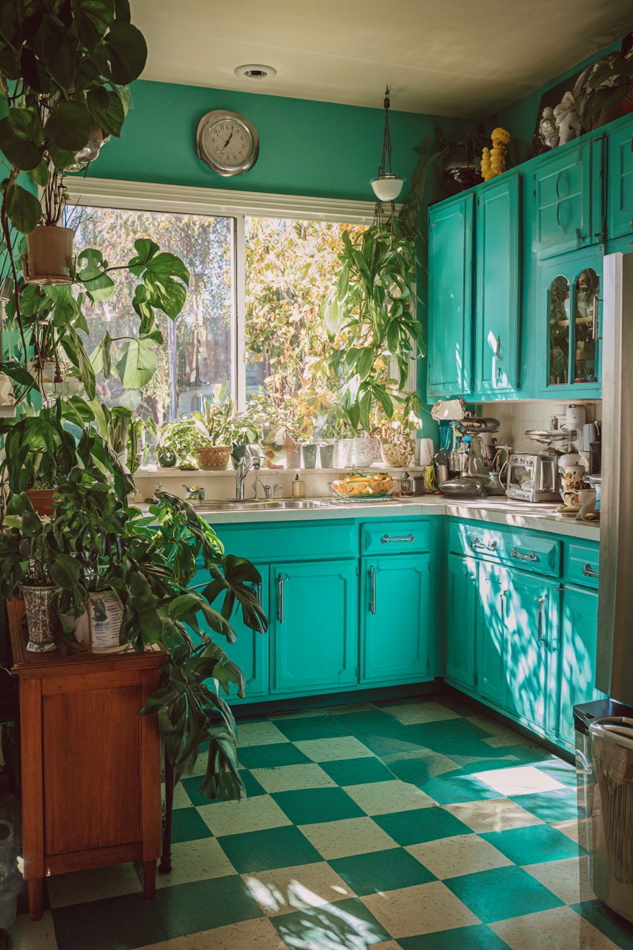 Use Bold-Colored Cabinets