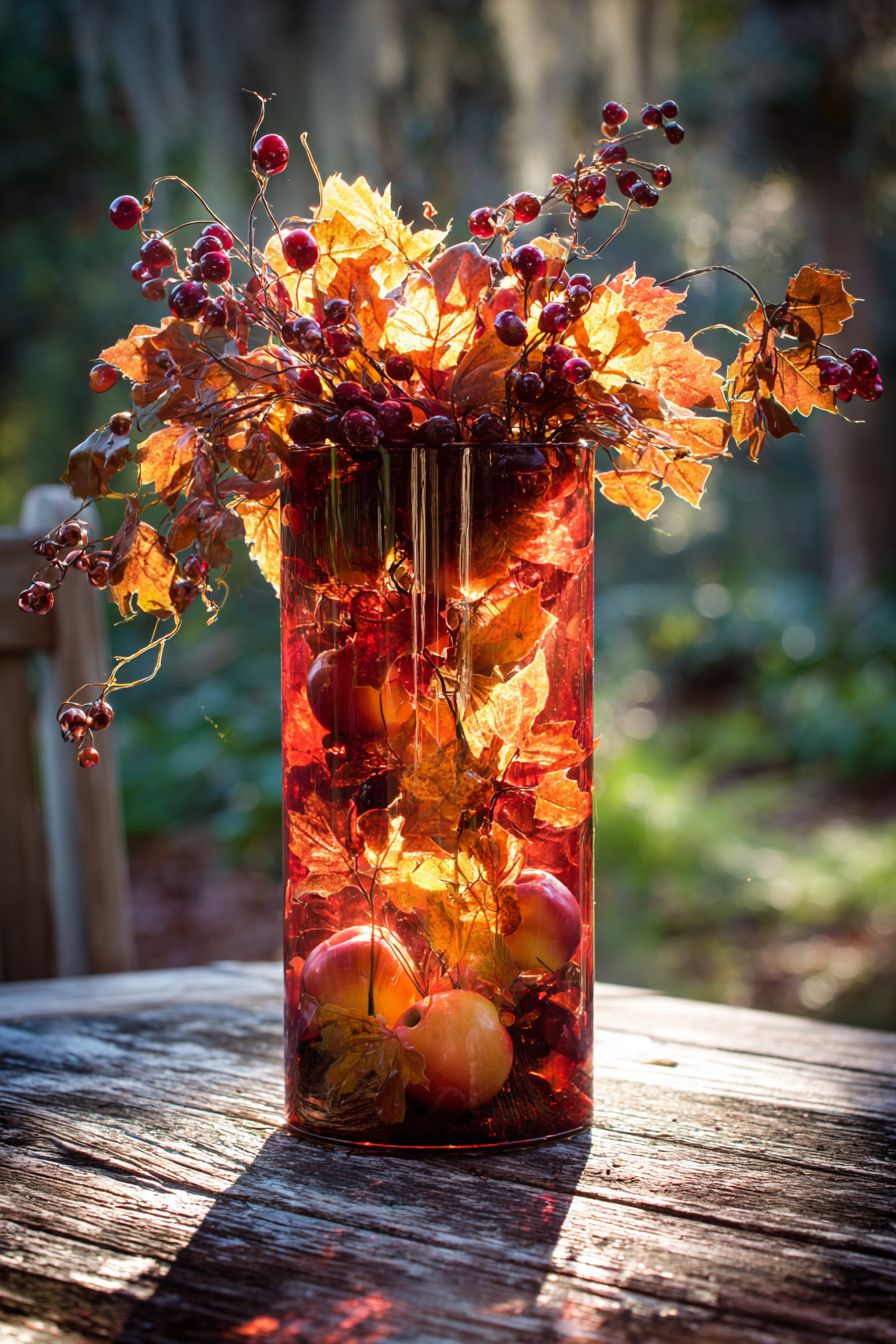 Stuff with Faux Apples and Leaves