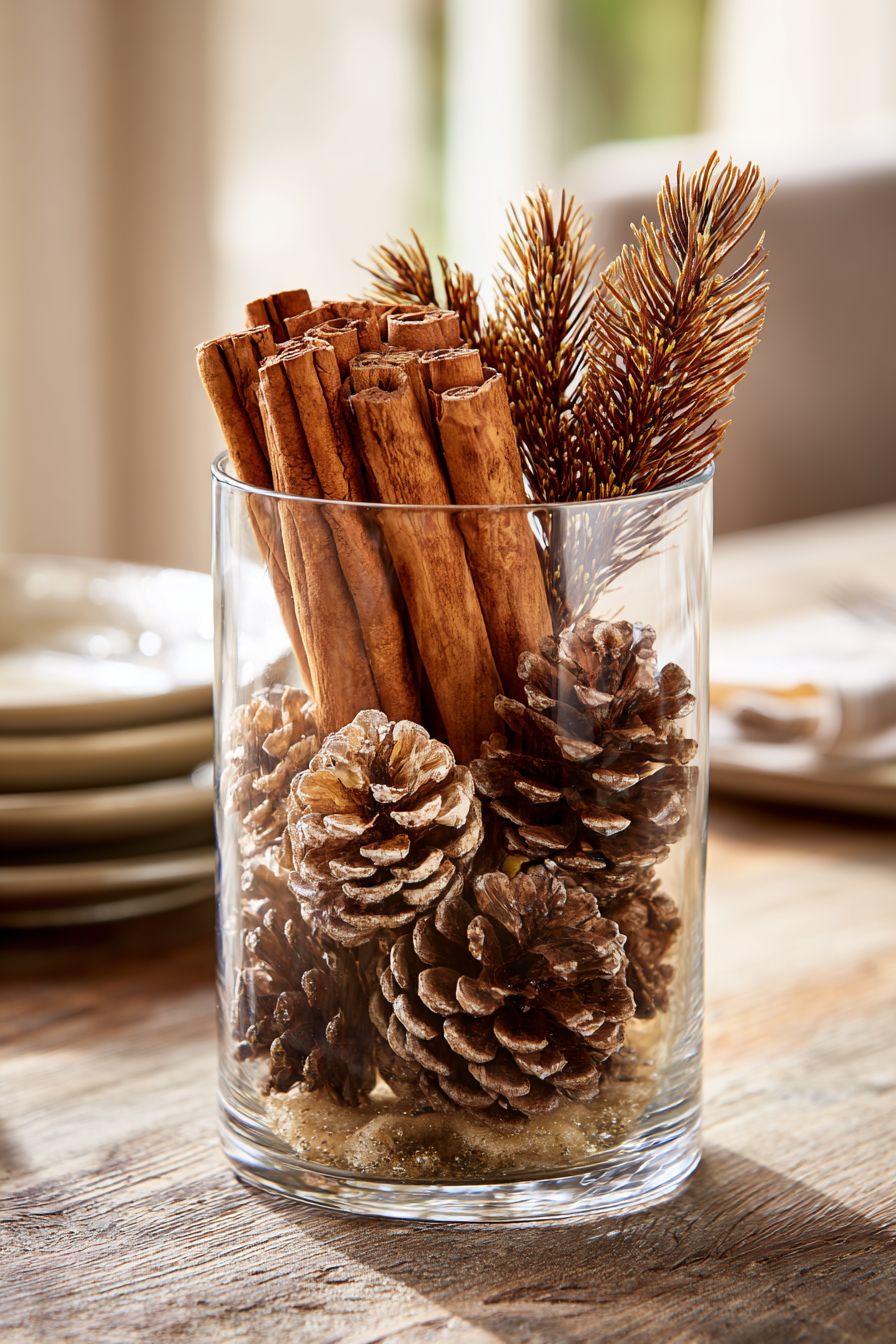 Fill with Cinnamon Sticks and Pinecones