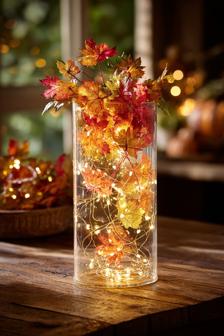 Transform with Twinkle Lights and Leaves