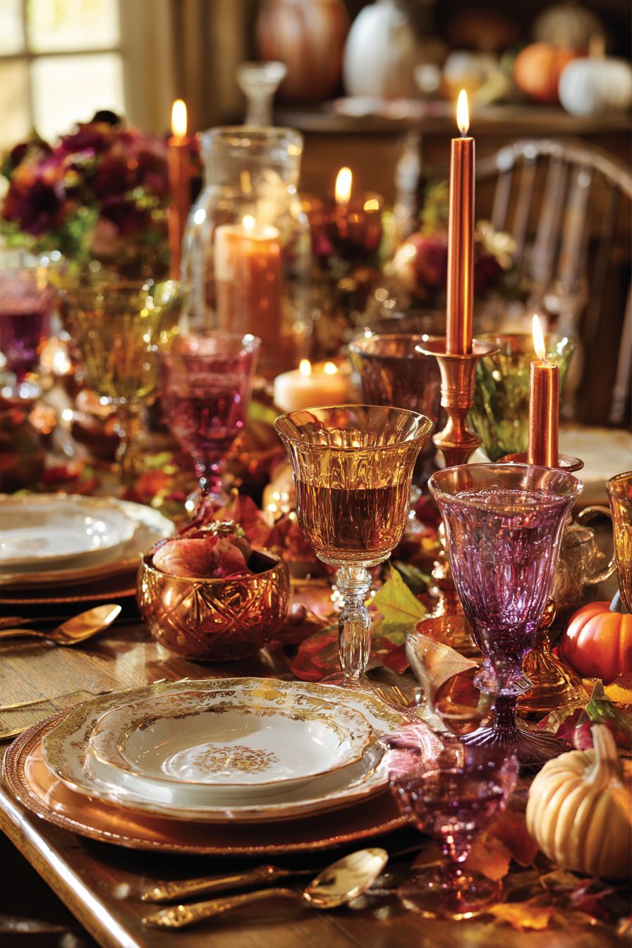 Seasonal Themes with Colored Glassware