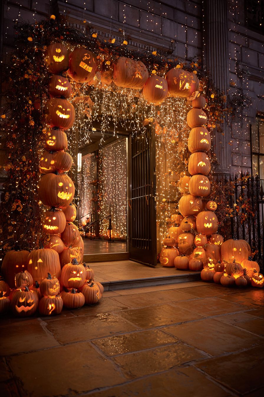 Design a Pumpkin Archway Entrance
