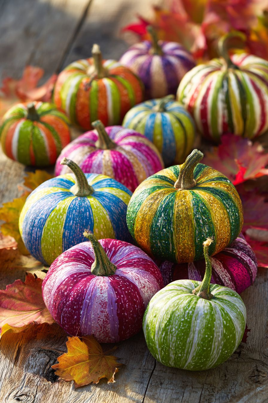 Create Striped Pumpkins with Tape