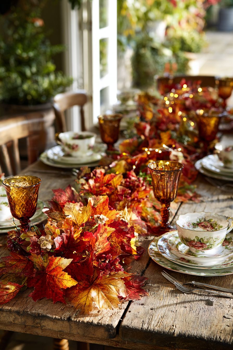 Use Leafy Garlands as Centerpieces