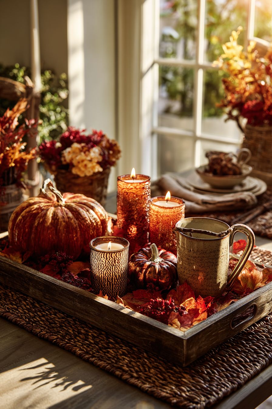 Feature a Large Wooden Tray