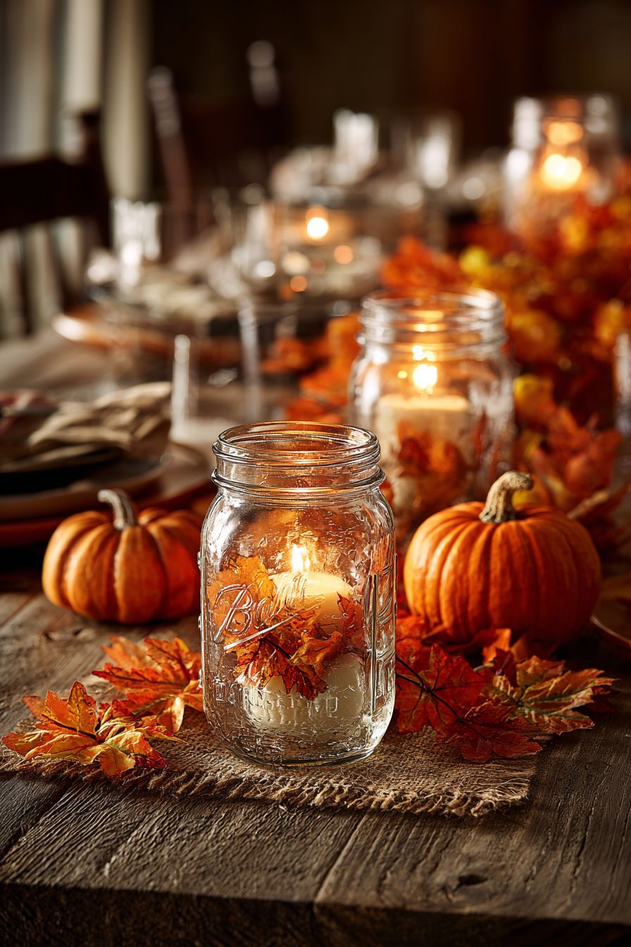 Utilize Mason Jars for Candleholders