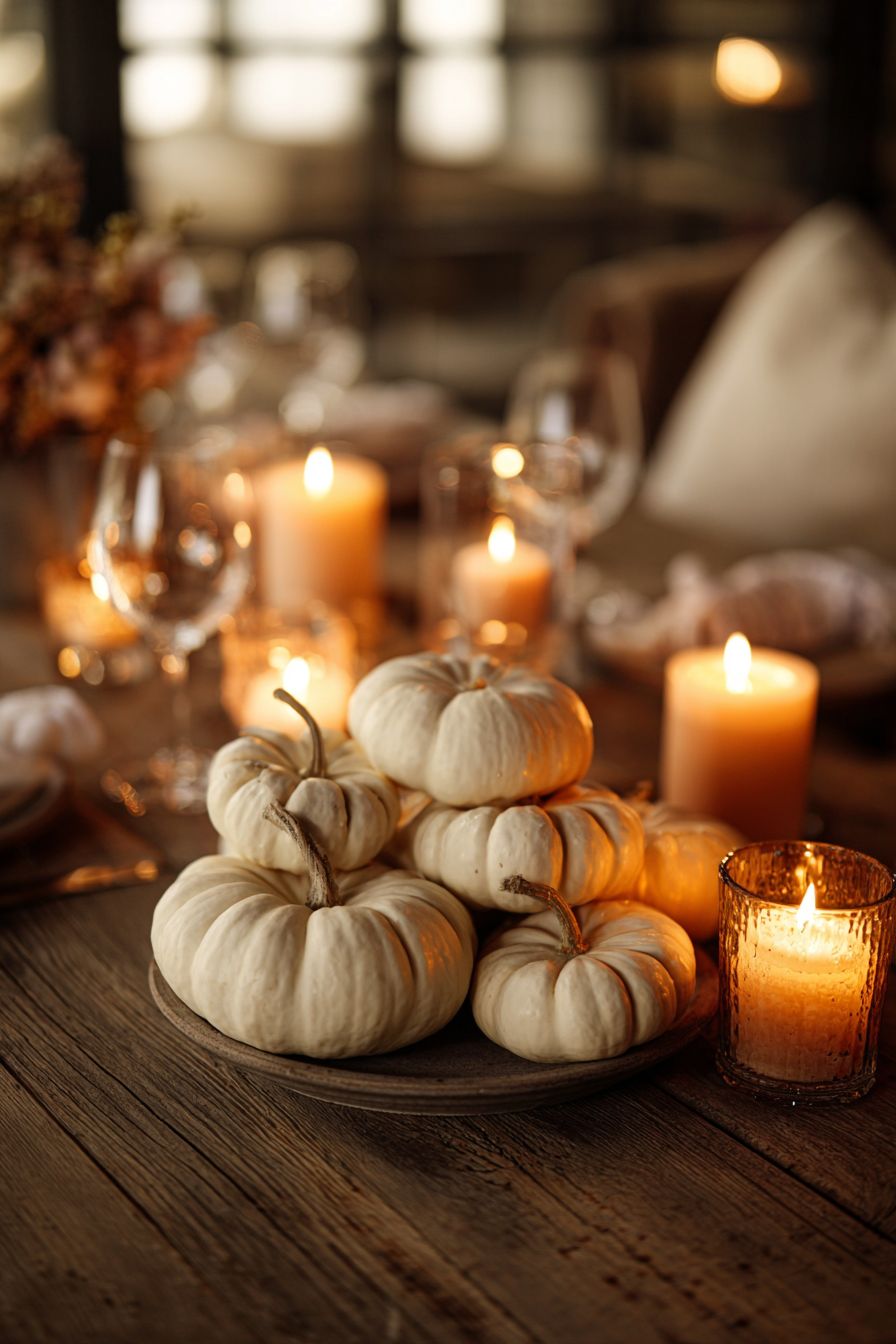 Create a Pumpkin Centerpiece with Candles