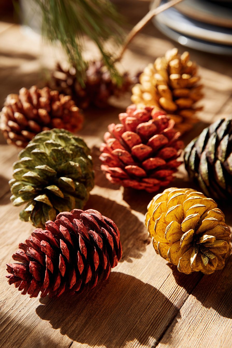 Painted Pinecone Table Scatters