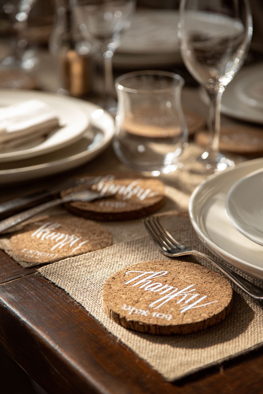 Create Cork Coaster Thankful Messages