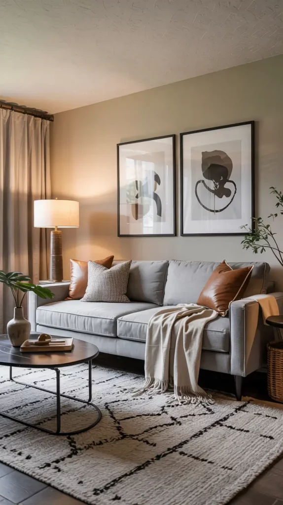 Grey Sofa Apartment Living Room Design