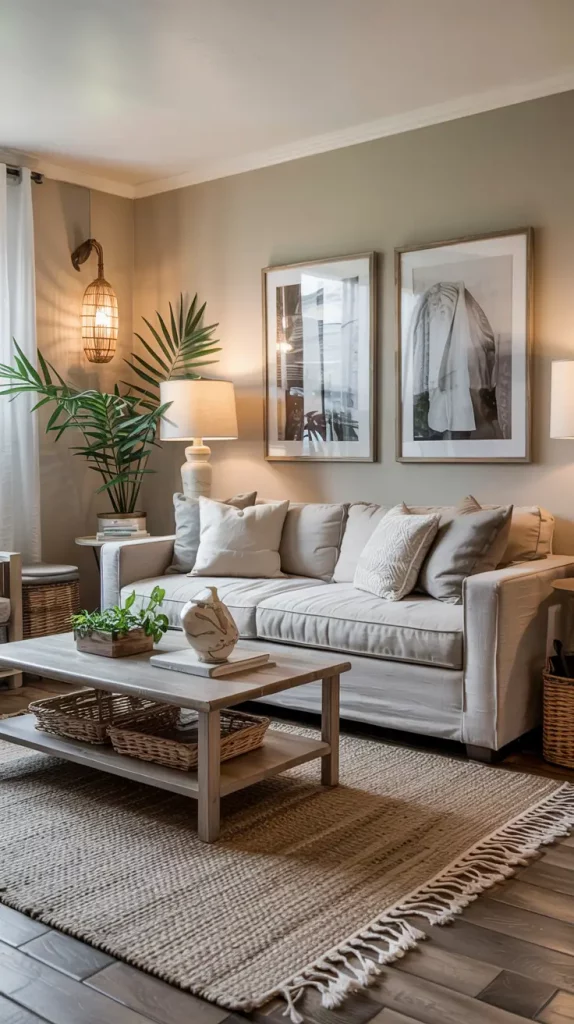 Neutral Apartment Living Room Design