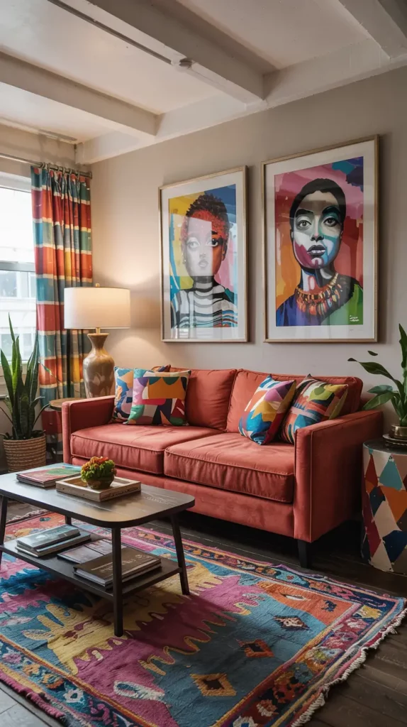 Colorful Apartment Living Room Design