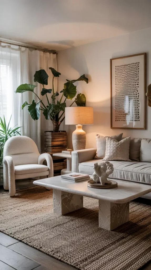 Textured Apartment Living Room Design