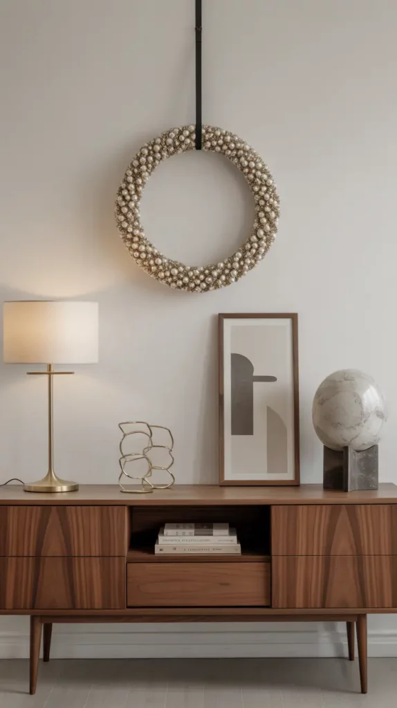 Contemporary Christmas Wreath with Metallic Accents