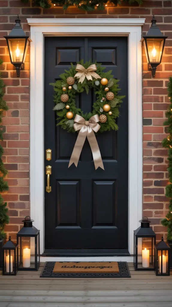 Classic Christmas Wreath with Gold Ornaments