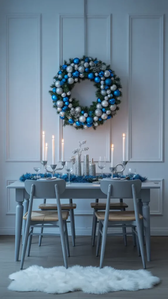 Winter Wonderland Blue Christmas Wreath