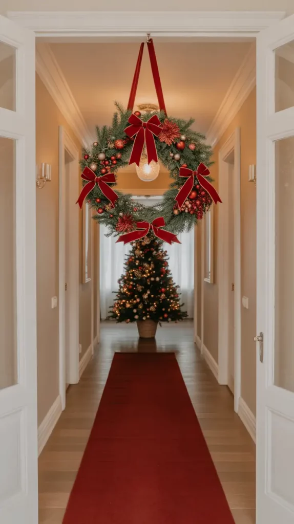 Ribbon Bow on Christmas Wreath