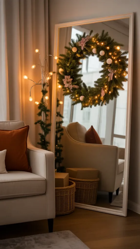 Christmas Wreath with String Lights