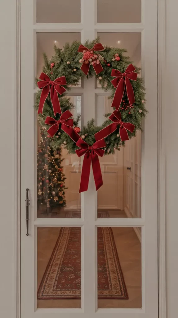 Christmas Wreath with Velvet Ribbon
