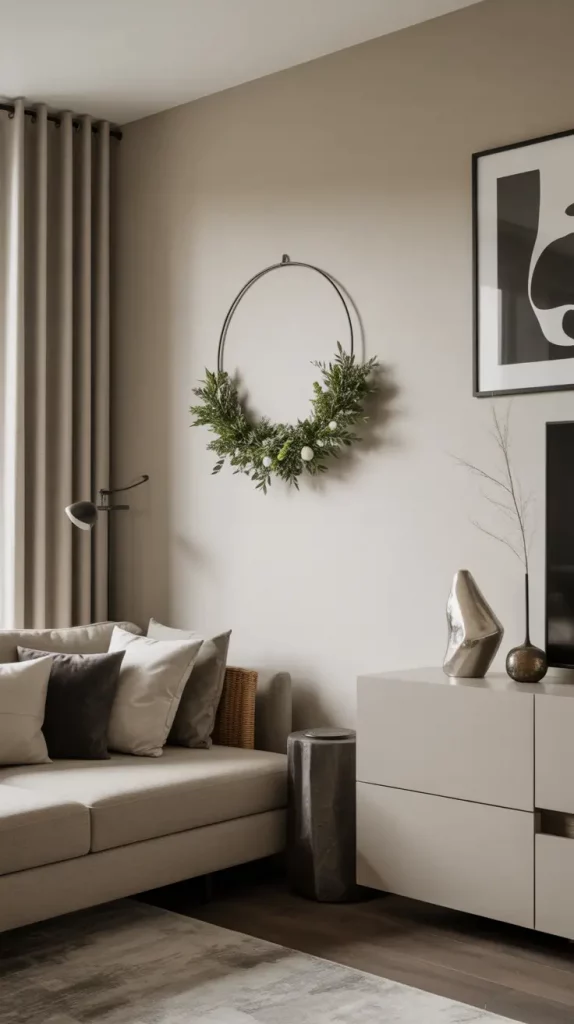 Modern Minimalist Christmas Wreath Display