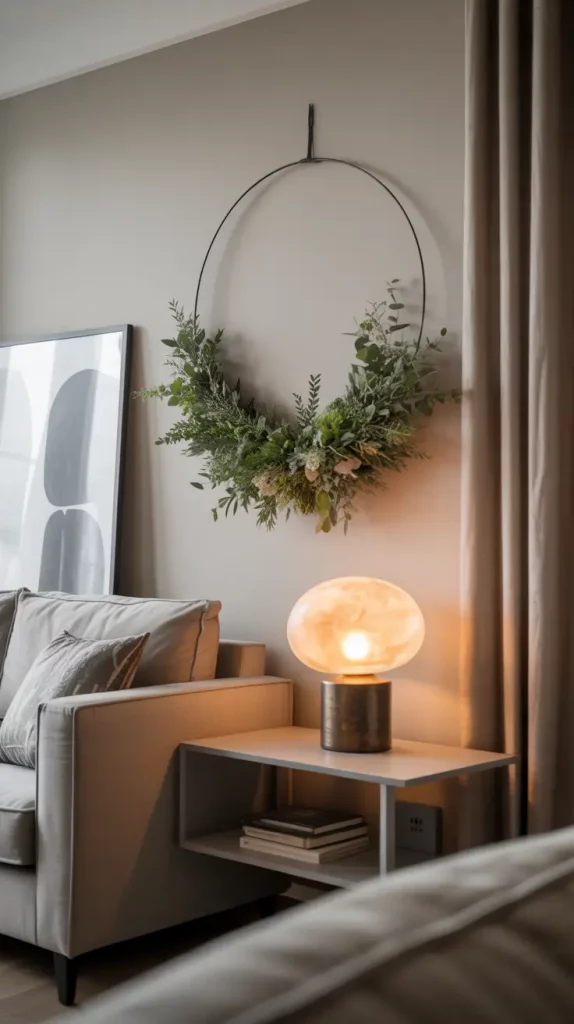 Minimalist Half-Decorated Christmas Wreath