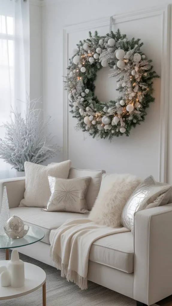 Snow-Themed Christmas Wreath