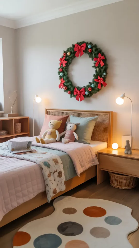 Kids' Christmas Wreath with LED Lights