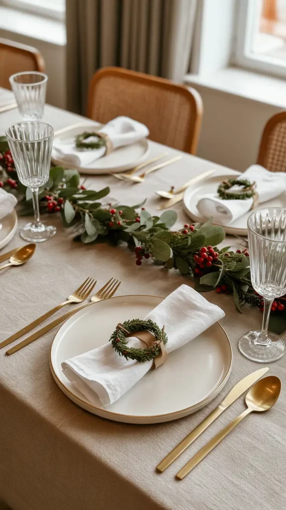 Mini Christmas Wreaths for Table Decor