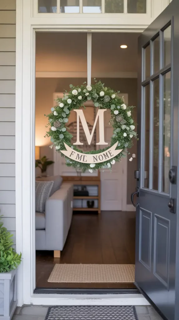 Personalized Christmas Wreath with Initials