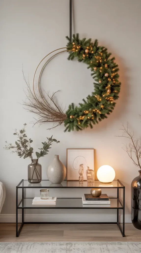 Contemporary Asymmetrical Christmas Wreath