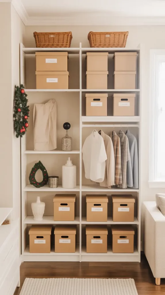 Stored Christmas Wreaths in Boxes