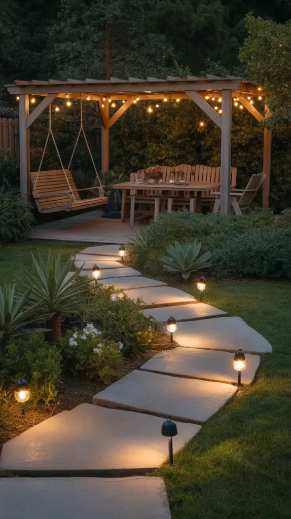 Solar Pathway Lighting in Outdoor Christmas Decor