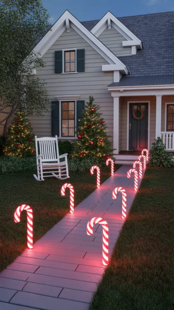Candy Cane Christmas Pathway Lights