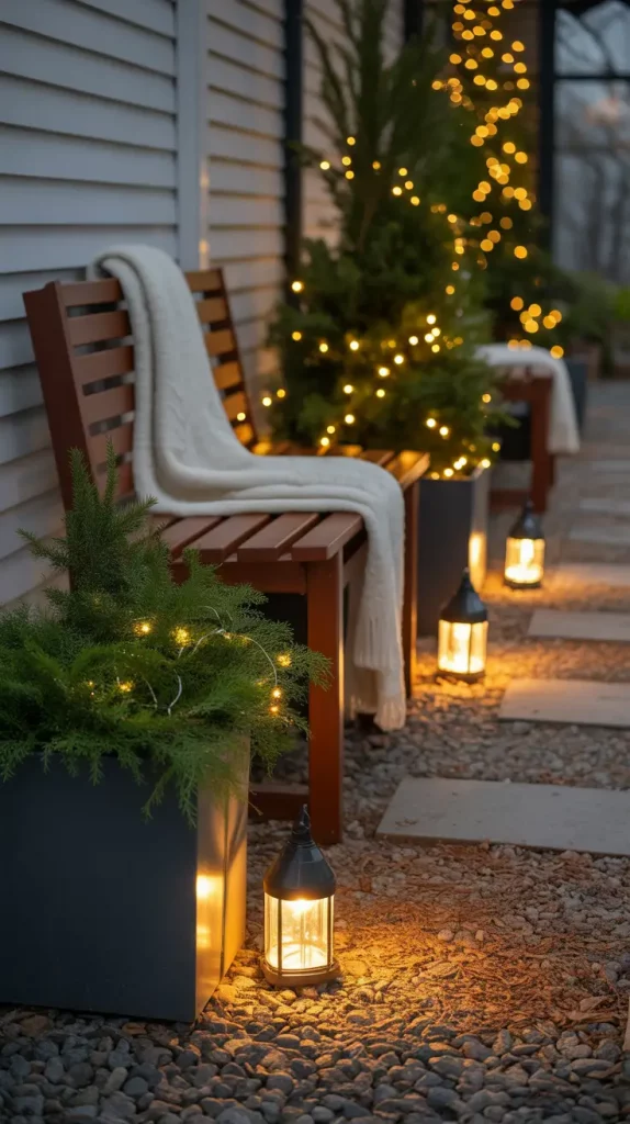 Cozy Outdoor Christmas Pathway Lighting