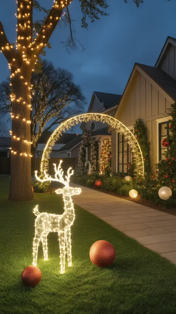 Whimsical Outdoor Christmas Lighting
