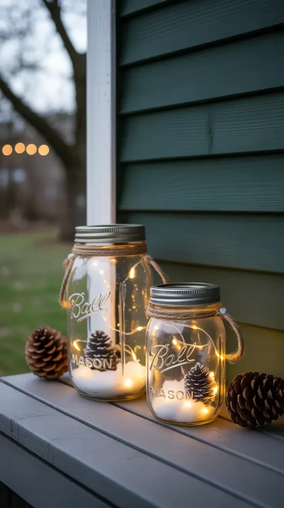 DIY Mason Jar Lanterns with Fairy Lights