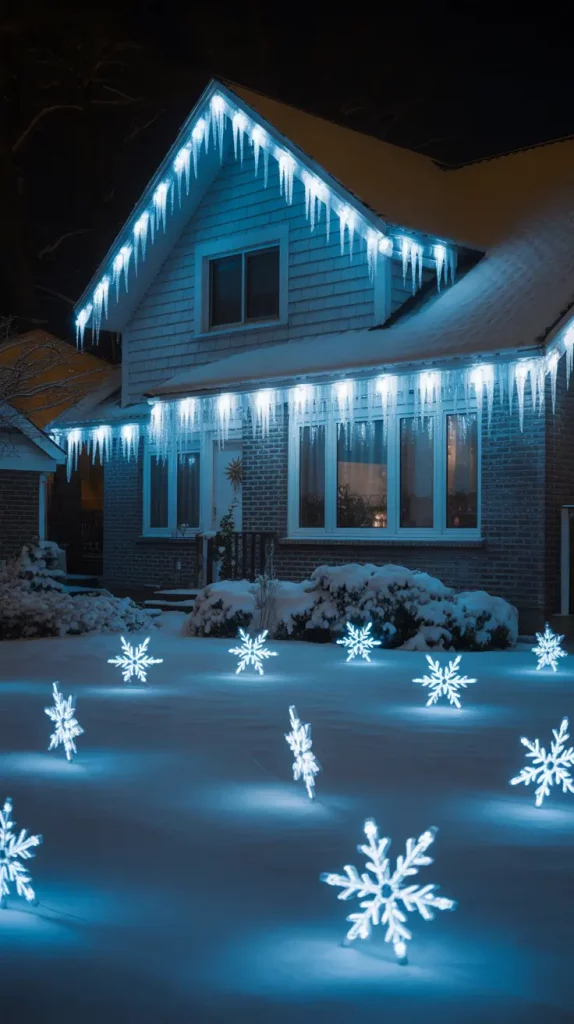 Icicle Lights on Roof