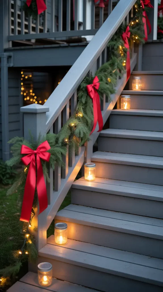 Garland and Lights on Staircase